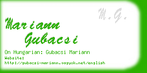 mariann gubacsi business card